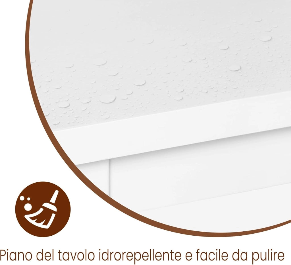Tavolo da Bar Rettangolare Alto Tavolino per Cucina in Metallo Legno 140x40x100 cm