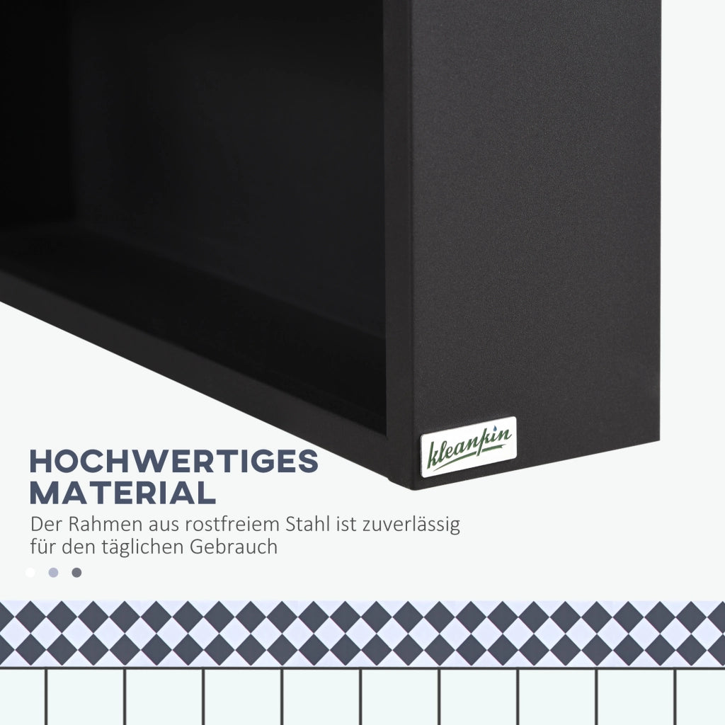 ARMADIO SPECCHIERA DA BAGNO 46x13,5x58 cm Nero in acciaio