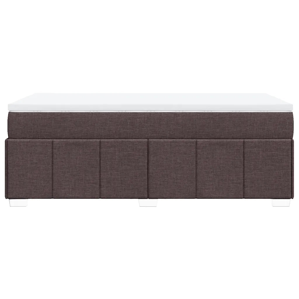 vidaXL Giroletto a Molle con Materasso Marrone Scuro 90x200 cm Tessuto