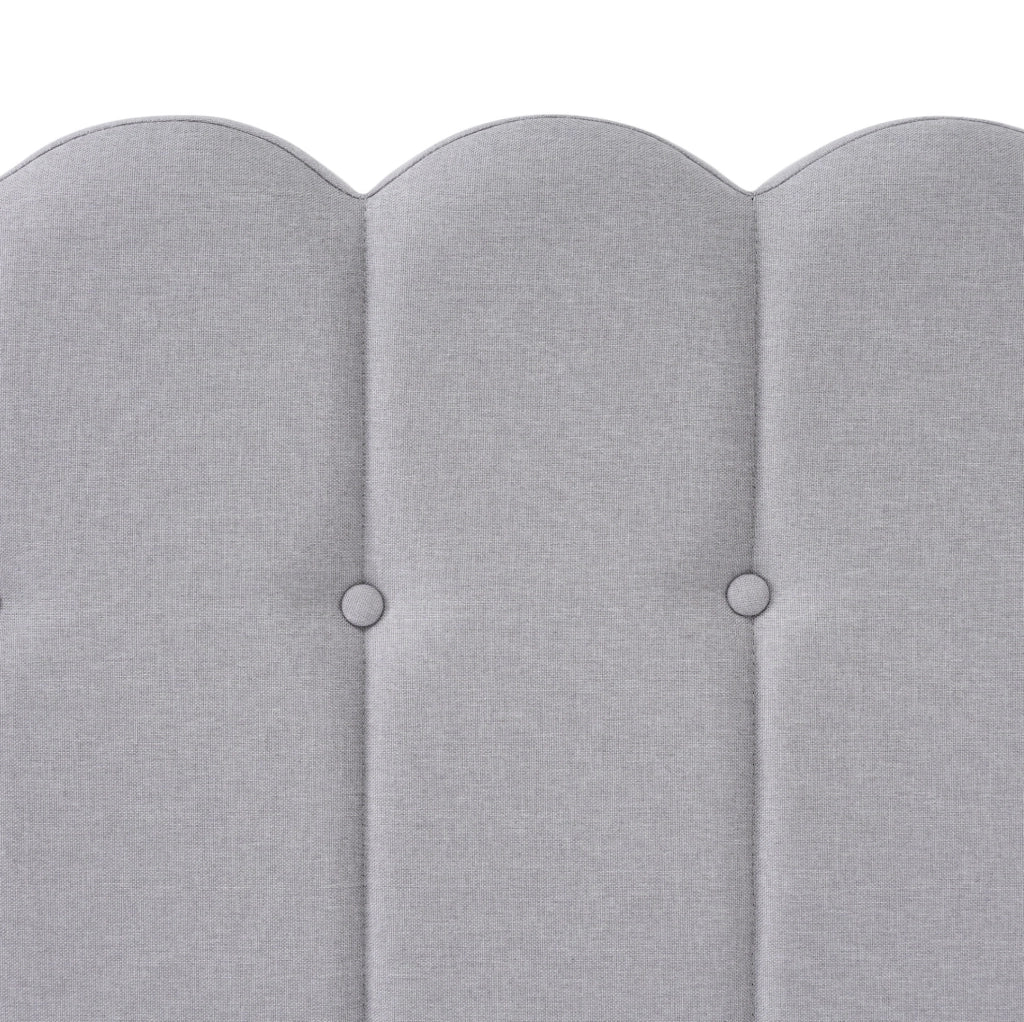 Letto matrimoniale imbottito 160x200 cm in tessuto effetto lino grigio con USB e USB-C