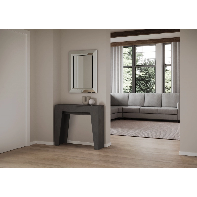Consolle allungabile 90x25/181 cm Narrow - Antracite Spatolato