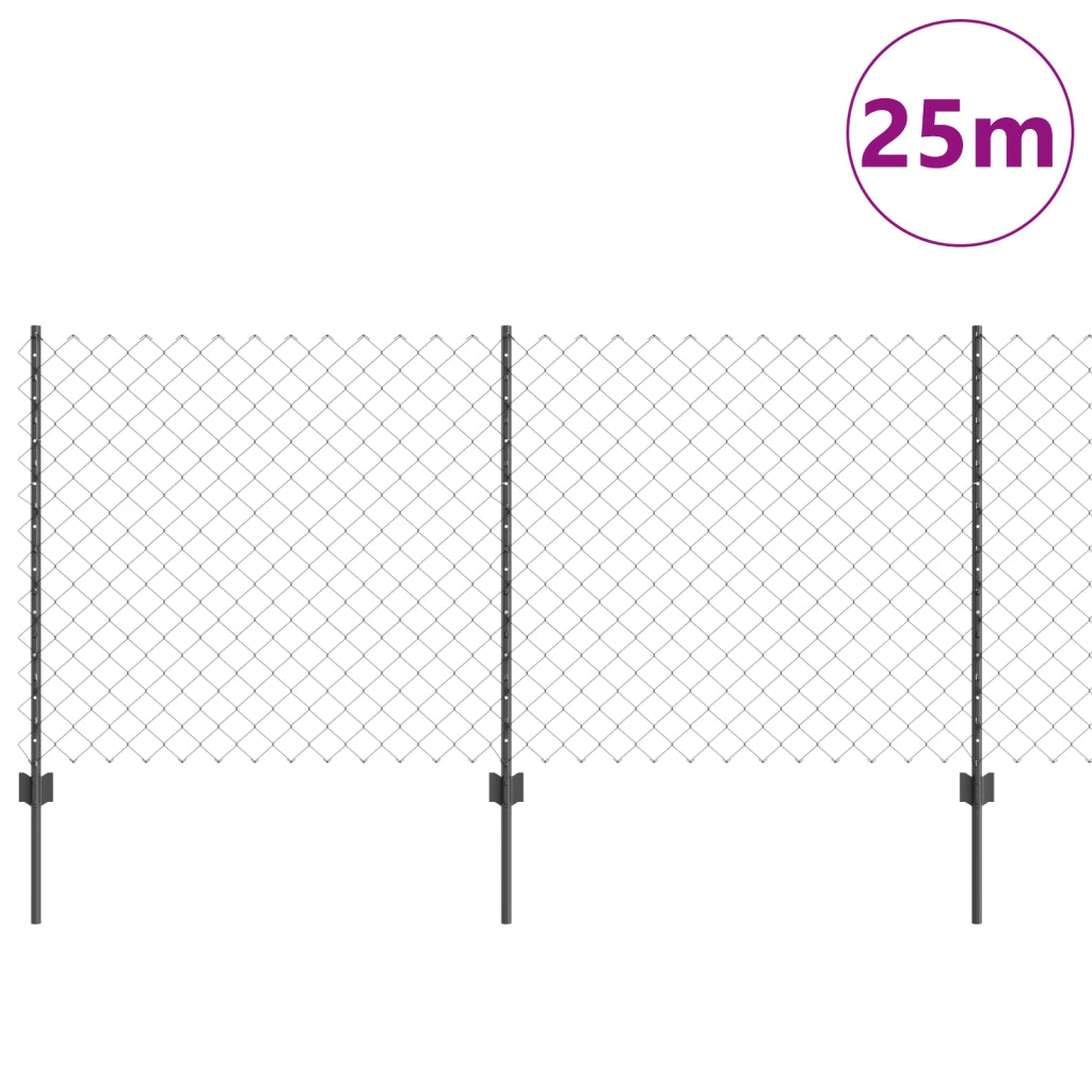 Set di Recinzione da Giardino Set di 2 Grigio Acciaio Galvanizzato