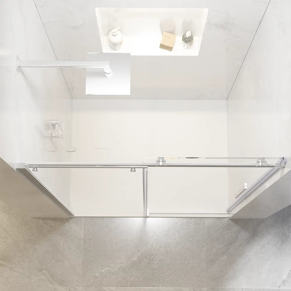 Porta doccia 140cm apertura scorrevole profili cromo vetro 8mm h195 | Creta