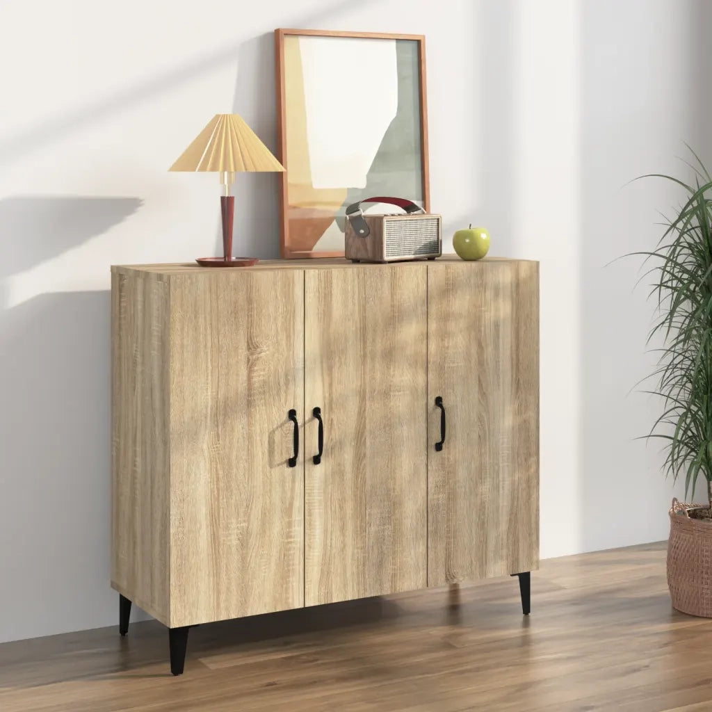 Credenza Rovere Sonoma 90x34x80 cm in Legno Multistrato cod mxl 20190
