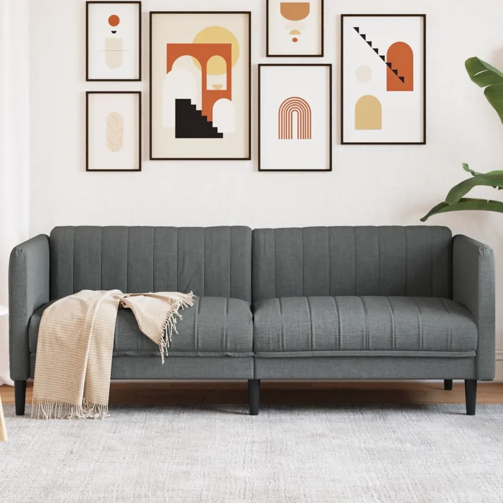 Divano | Divano da soggiorno | Sofa a 3 Posti Grigio Scuro in Tessuto