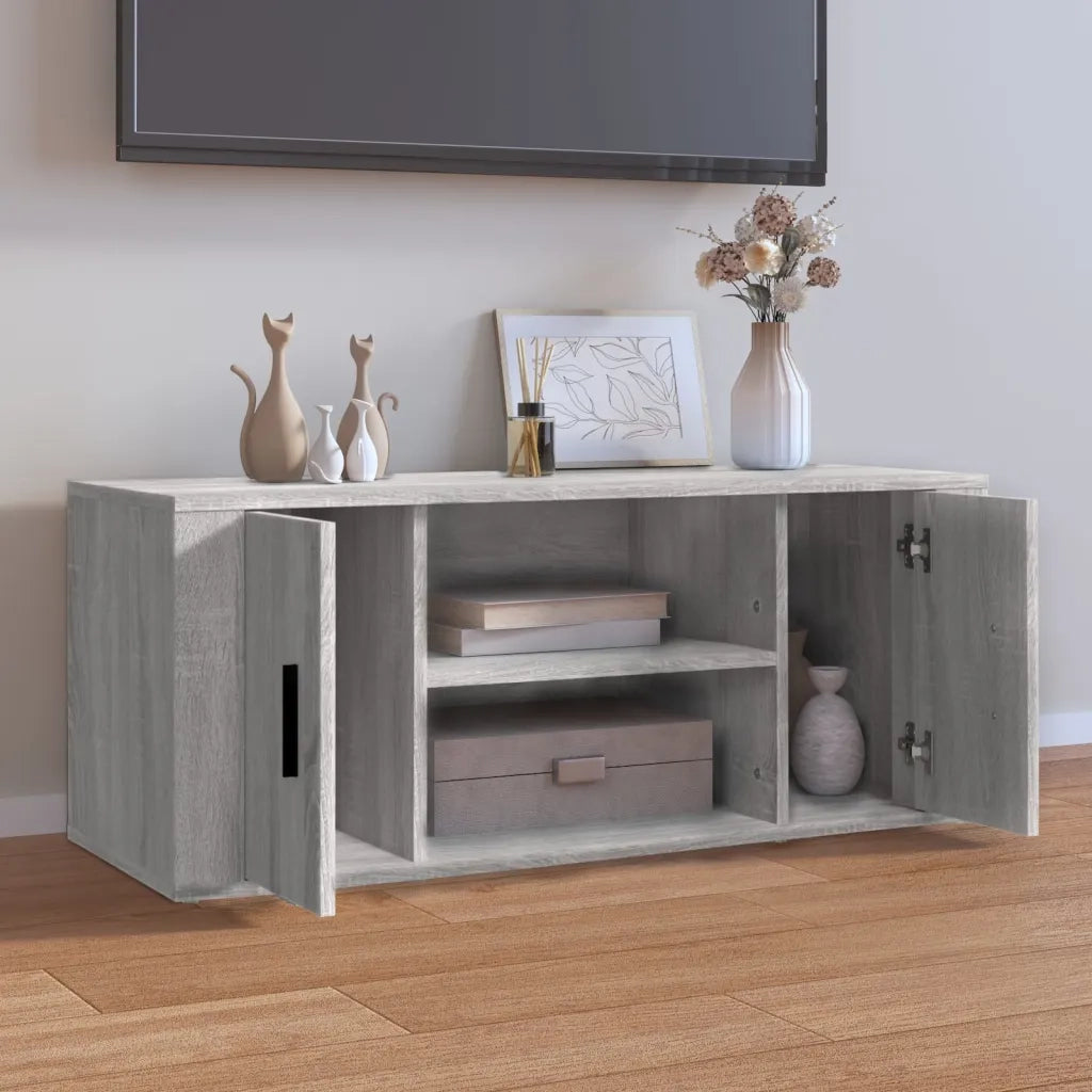 Mobile TV-Credenza TV-Console TV Grigio Sonoma 100x35x40 cm in Legno Multistrato 229873