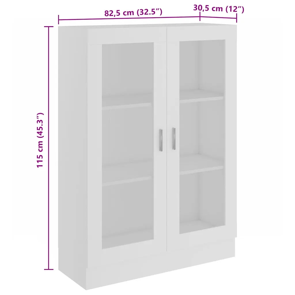 Armadietto con Vetrina Bianco 82,5x30,5x115cm Legno Multistrato CFW2090933