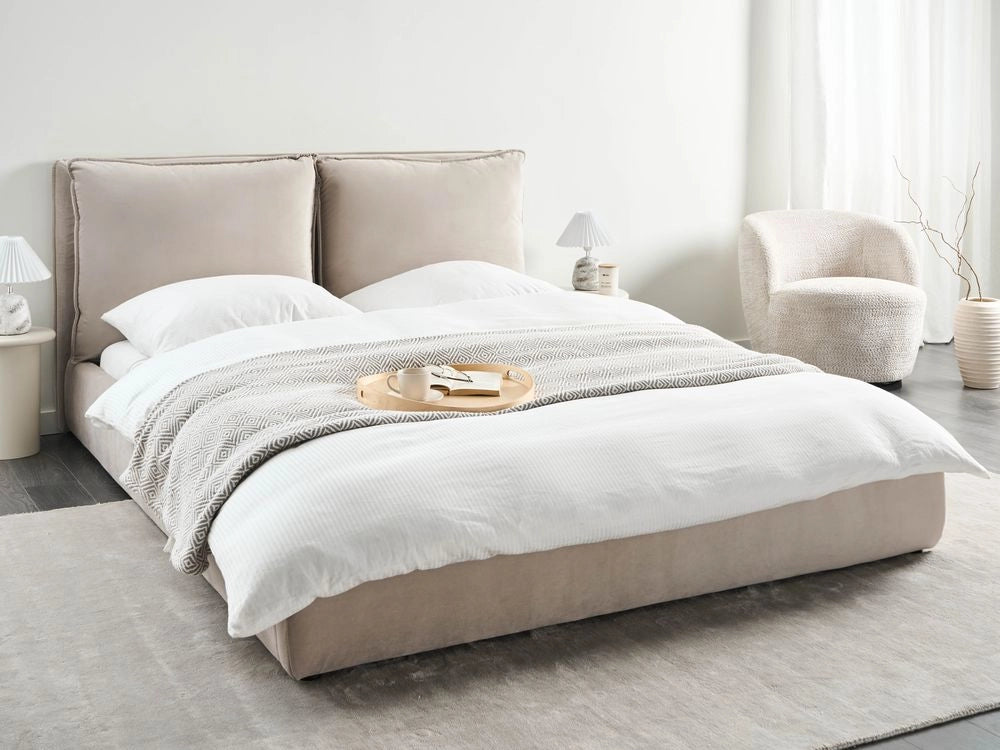 Letto matrimoniale ad acqua tessuto tortora 160 x 200 cm camera da letto moderna