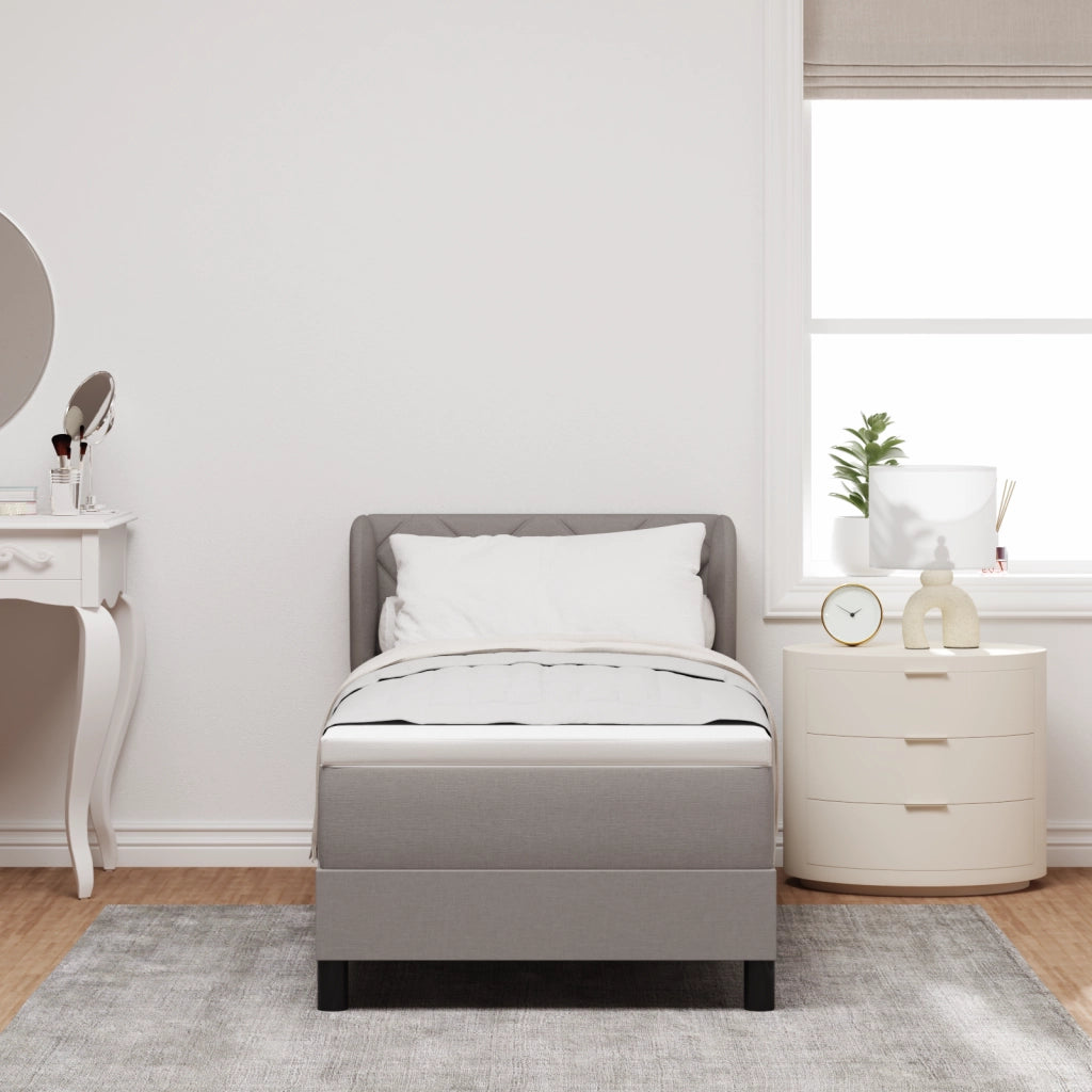 Letto Box Springs con Materasso Tortora 80x200 cm Tessuto