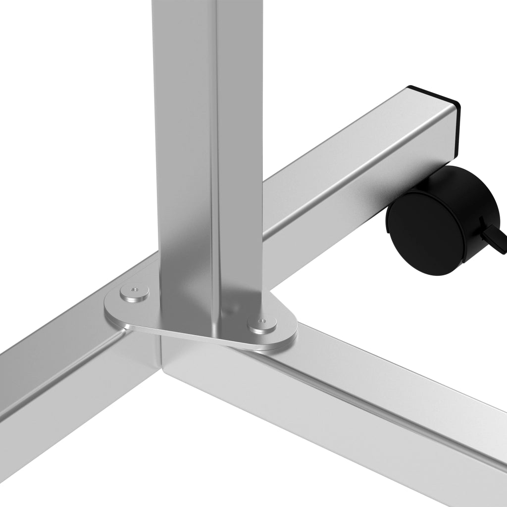 Tavolino con Ruote e Altezza Regolabile ¨C zephmum ¨C Nero e Argento 77x40x76-100 cm