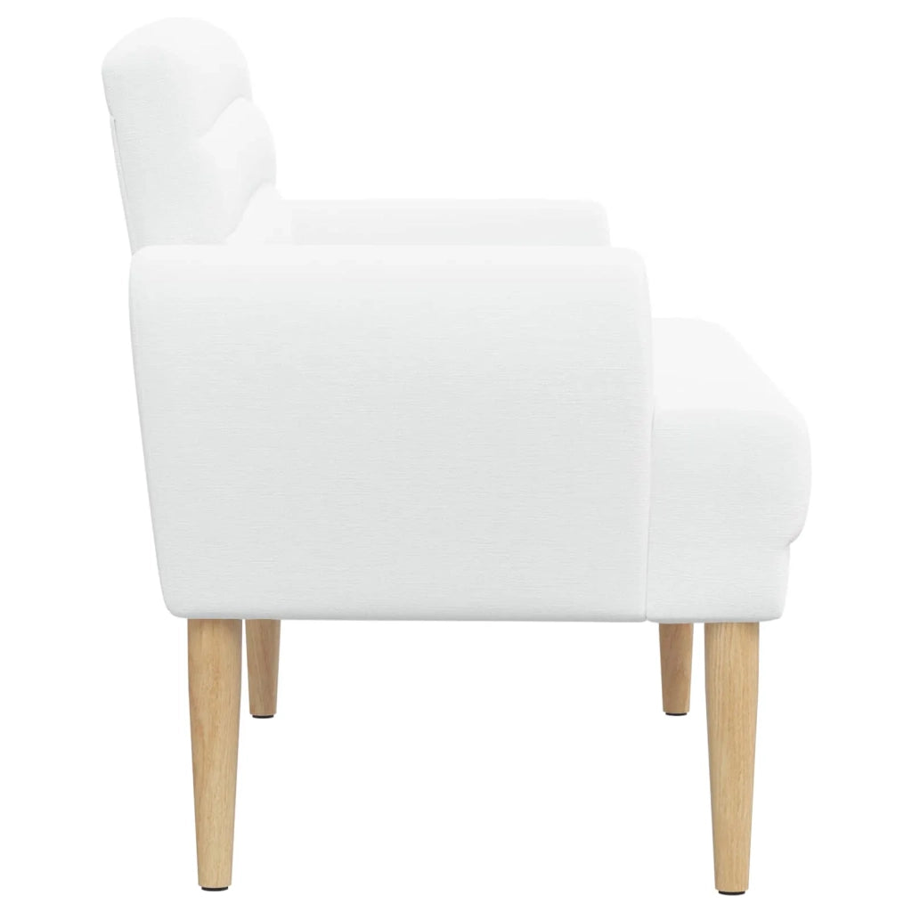 Loveseat con bottoni imbottiti Bianco 116 x 67 x 80 cm Tessuto 42041785