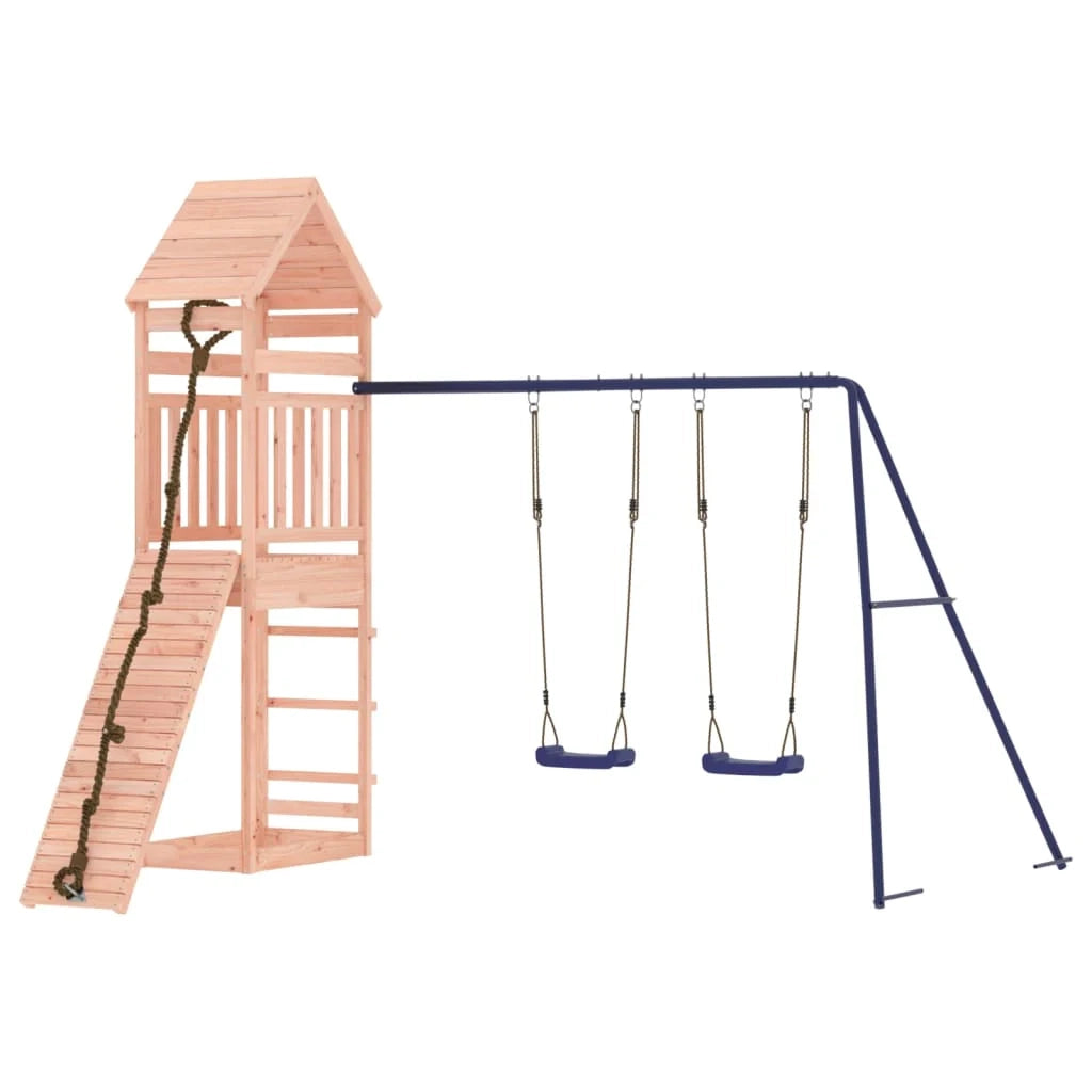 Altalena parco giochi da esterno scivolo altalena robusta giochi da giardino 315 x 257 x 264 cm legno massello di abete Douglas 02_0004776