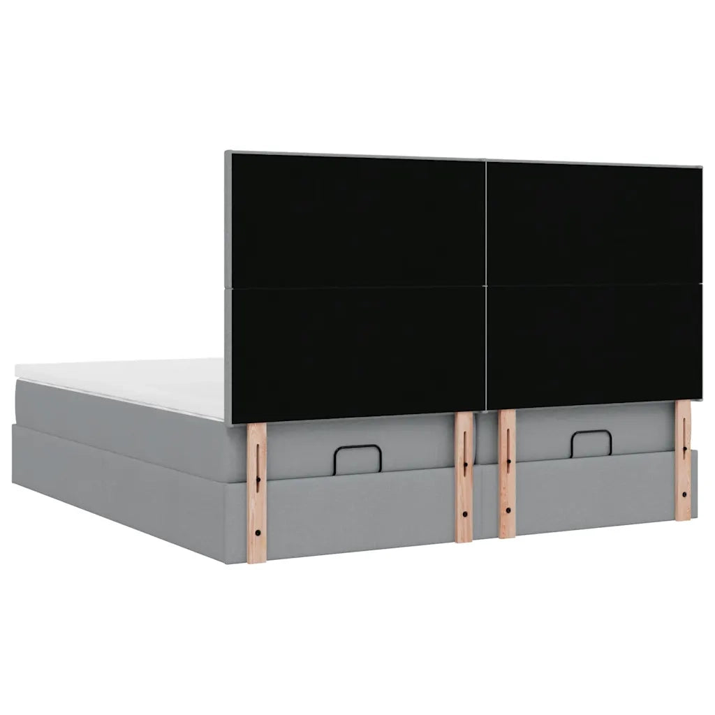 Struttura Letto Pouf con Materassi 200x200 cm in Tessuto 3314527