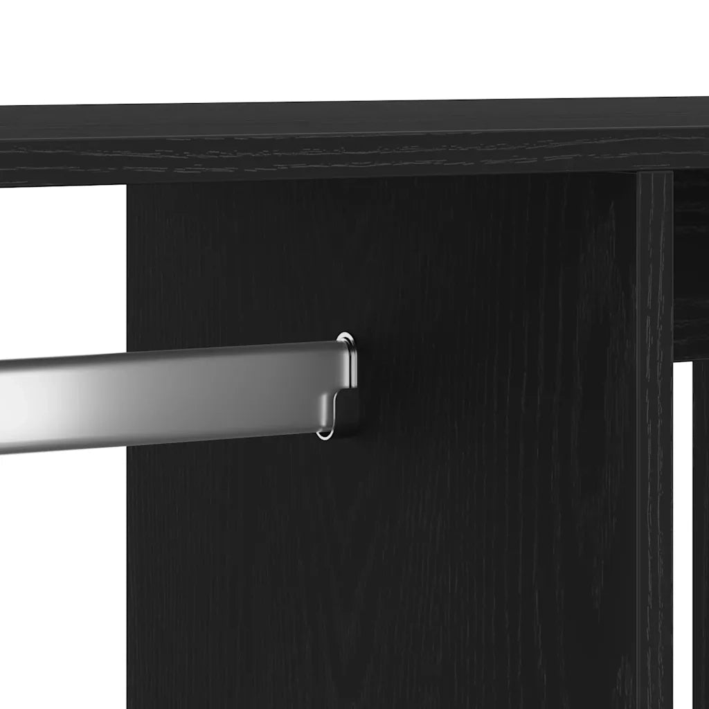 Mobile contenitore con ruote 80 x 40 x 110 cm pratico spazio contenitivo design moderno legno composito nero 02_0051800