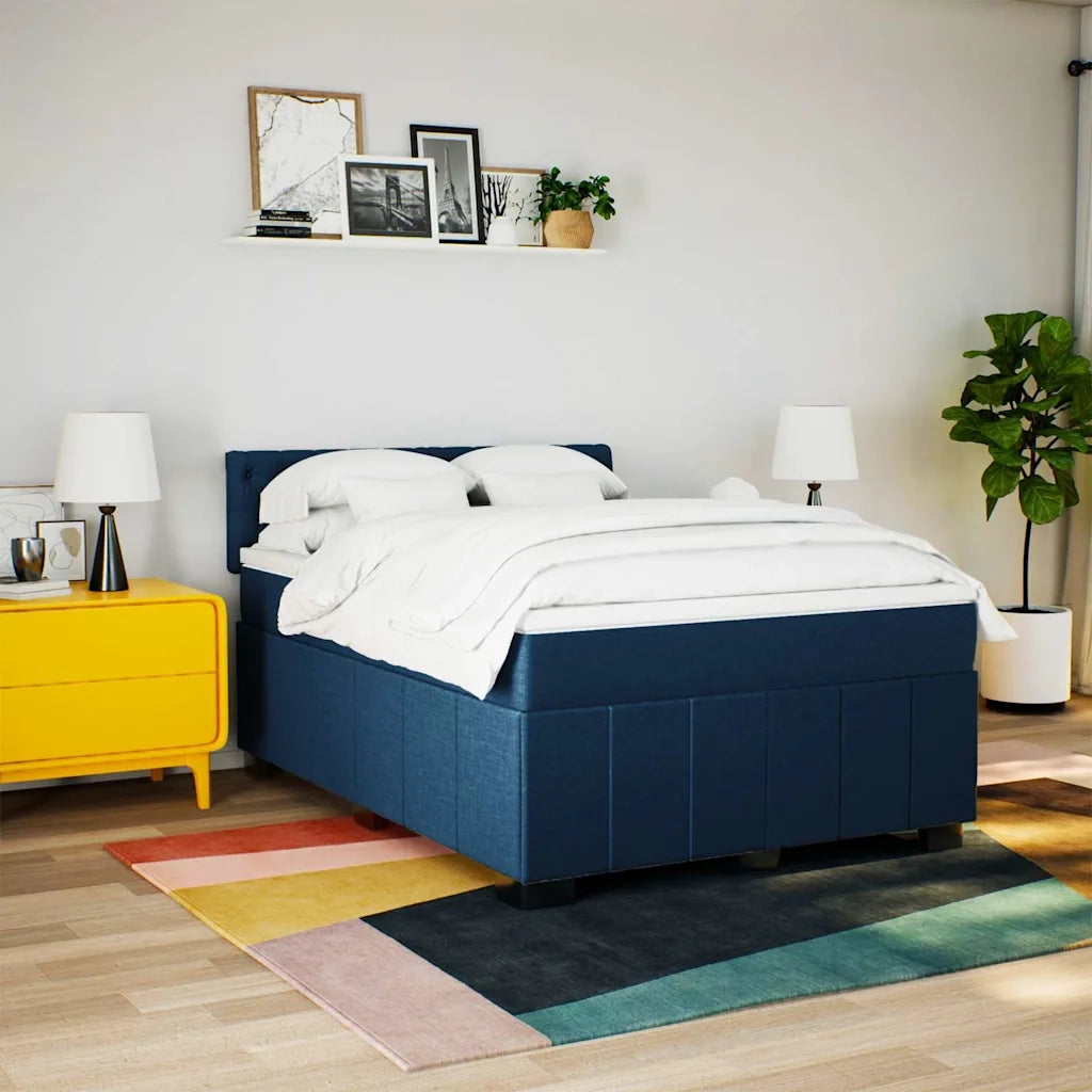 Giroletto a Molle con Materasso Blu 140x200 cm in Tessuto 3287104