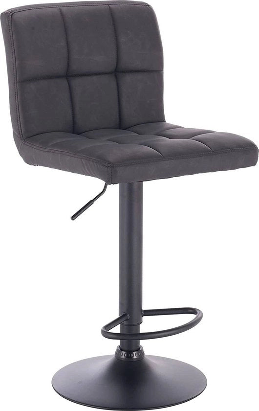 Bar con alta schiena - Sedute ergonomiche - Altezza seduta 60-82cm - Colore antracite - Set da 1 - Cucina e bar