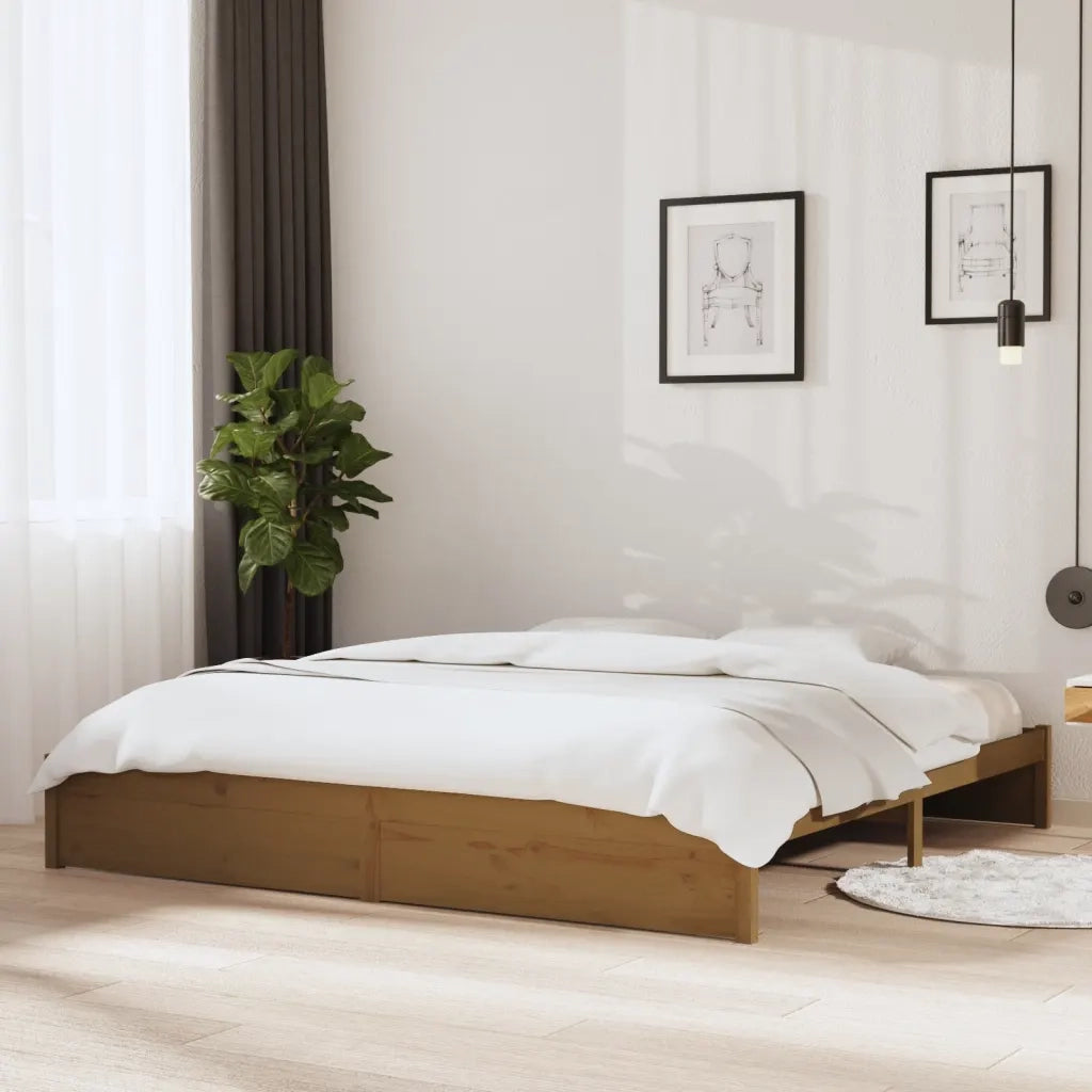 Giroletto senza Materaso Ambra in Legno Massello 200x200 cm 814972