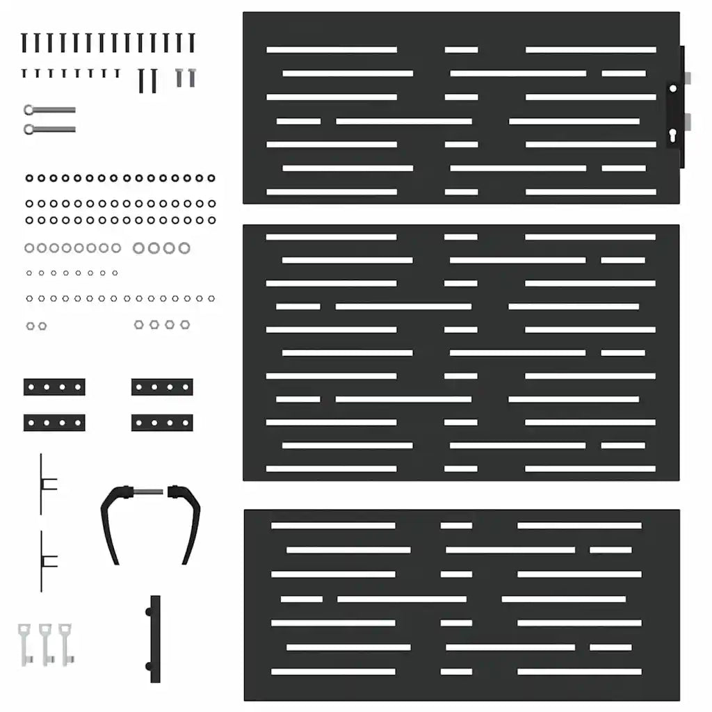 Cancello da giardino con blocco Nero 85 x 150 cm 42015876
