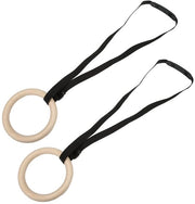 Rings per Gimnastica - Anelli in Legno - Adattabili - Capacità 330 Lbs - Allenamento a Casa - Allenamento del Corpo Completo - 1 Paio