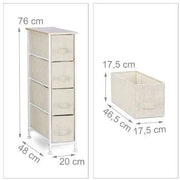 Cassettiera mobile contenitore con ripiani e cassetti tessuto beige 13_0002582