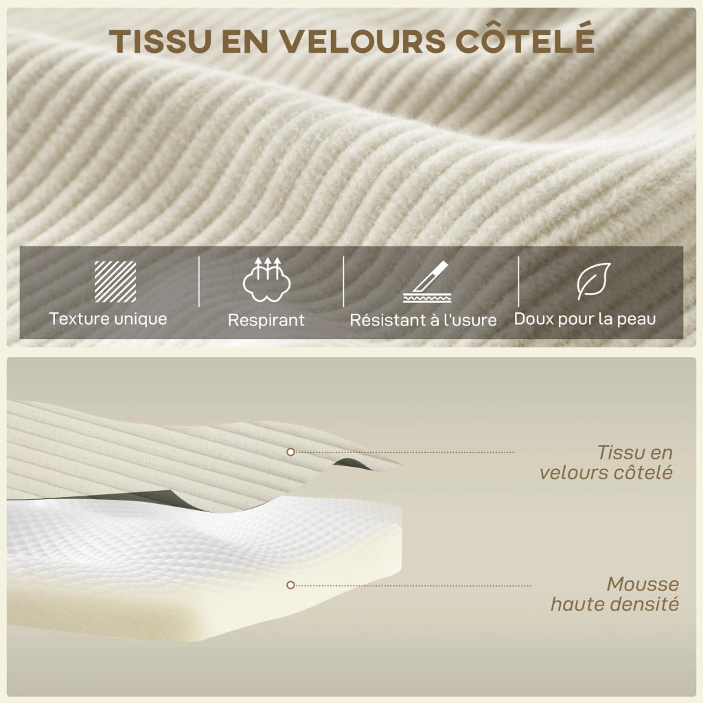 Divano Angolare Letto 3 Posti ¨C Zephmum ¨C Velour Crema 267cm