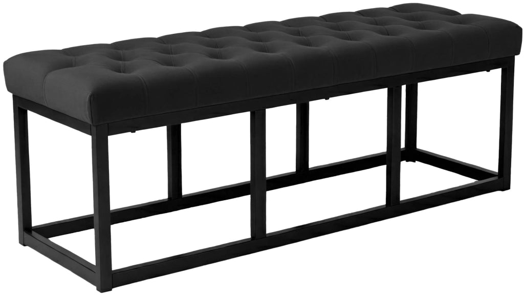 Panca Polson Velluto Nero 120 cm 1
