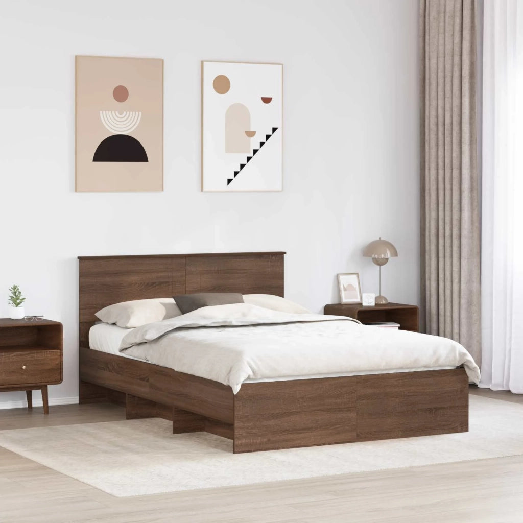 Struttura del letto con testiera Rovere Marrone 140 x 200 cm 3408850