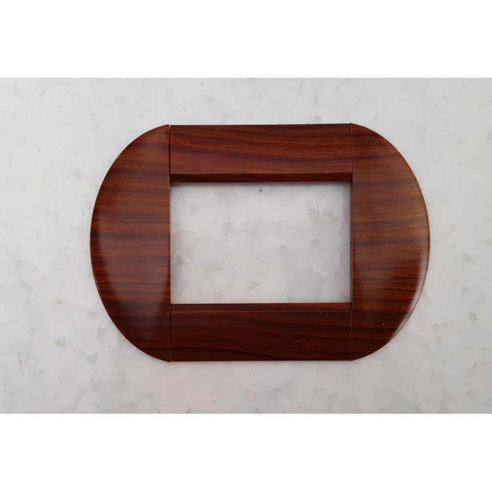 Trade Shop - Placca Placche Placchette Compatibili Living International Light Bombate Bticino - Legno Scuro -7 Fori     -