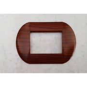 Trade Shop - Placca Placche Placchette Compatibili Living International Light Bombate Bticino - Legno Scuro -7 Fori     -