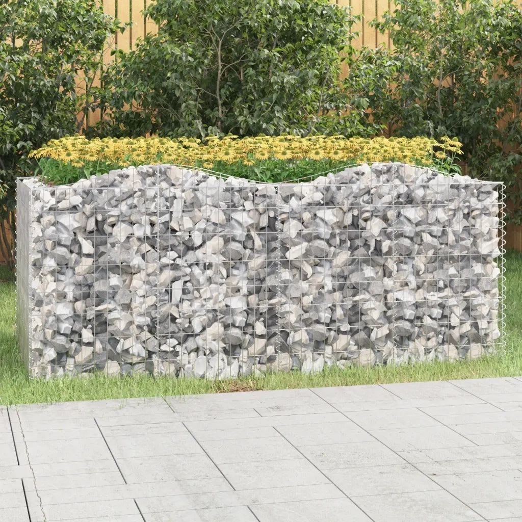 Gabbione ad Arco con Letto Rialzato 200x100x100cm Ferro Zincatocod mxl 97459