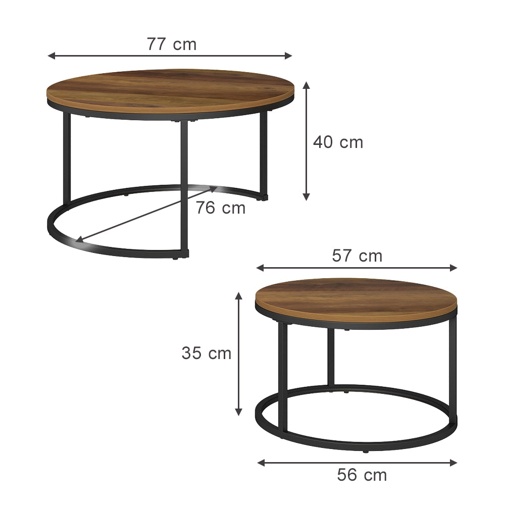 Vicco Tavolino da divano Legno 77 x 40 cm 2 parti