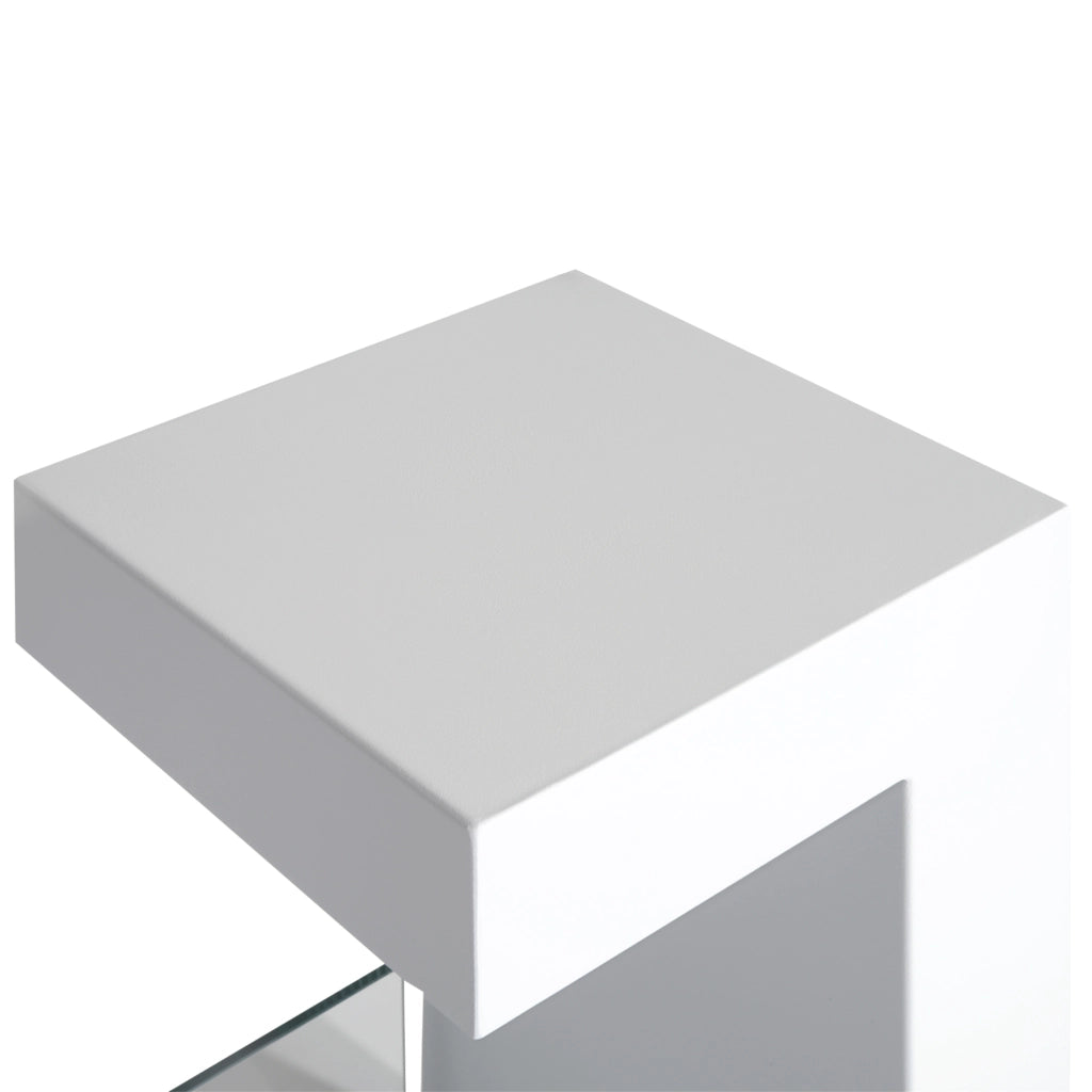 Caminetto Bioetanolo da Tavolo ¨C zephmum ¨C Acciaio Inossidabile Vetro 78x25x58 cm Bianco