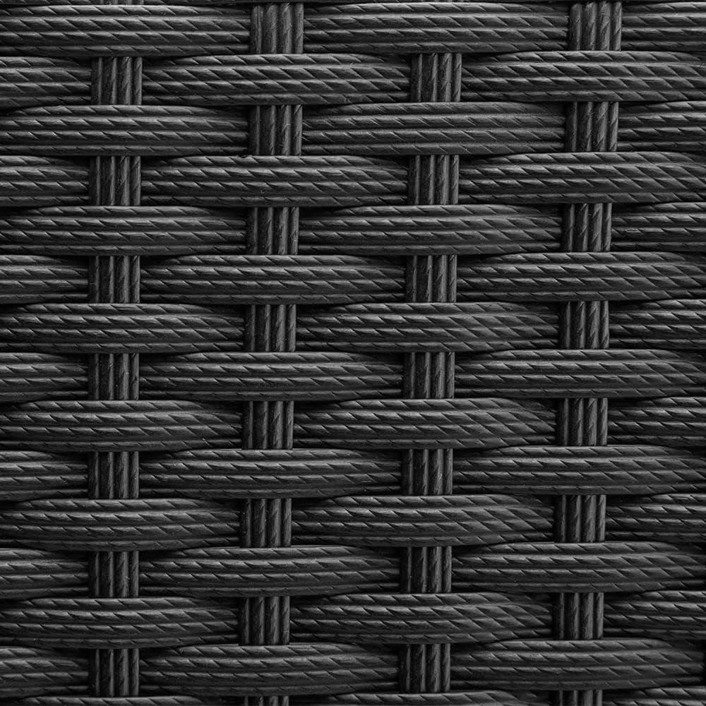 ® 2x Fioriera Balcone 60cm 11L Rattan Supporto Esterno Interno Resistente agli Agenti Atmosferici e ai Raggi UV Rimovibile Ringhiera Vaso Portafiori Rettangolare Fiori Piante Nero