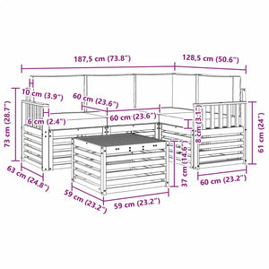 Set di divani da esterno 5 pcs Grigio Naturale e Chiaro 3374761