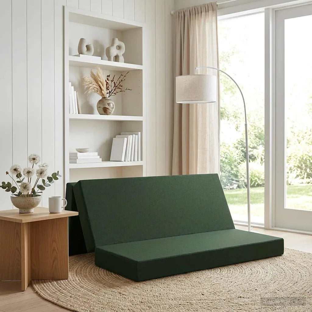 Divano Letto Pieghevole 200 x 67 x 45 cm Verde Scuro 900259