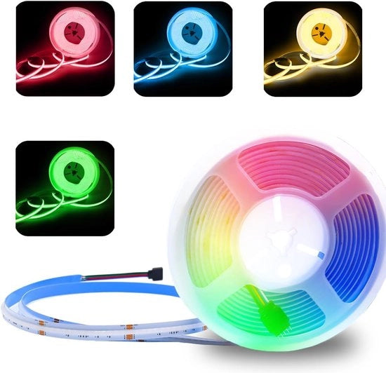 Striscia LED RGBW a Cob 24V senza riflessi - Risoluzione luminosa flessibile - 5M - Bianco caldo