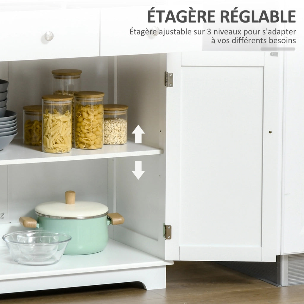 Armadio a due ante con cassetti e ripiano regolabile ¨C zephmum ¨C bianco e legno naturale