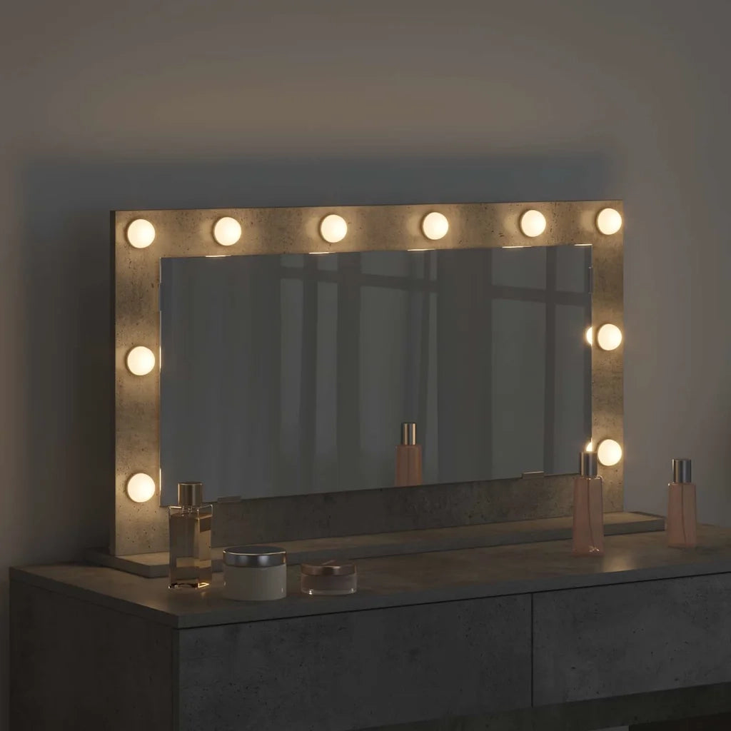 Specchio da Vanità Grigio cemento 80 x 45 x 18 cm Rettangolare 868320