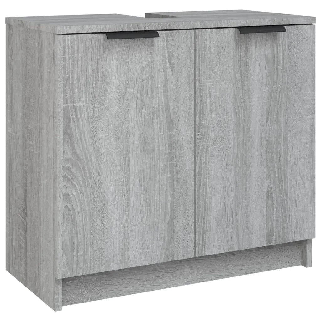 Set Mobili da Bagno 5 pz Grigio Sonoma in Legno Multistrato 3115858