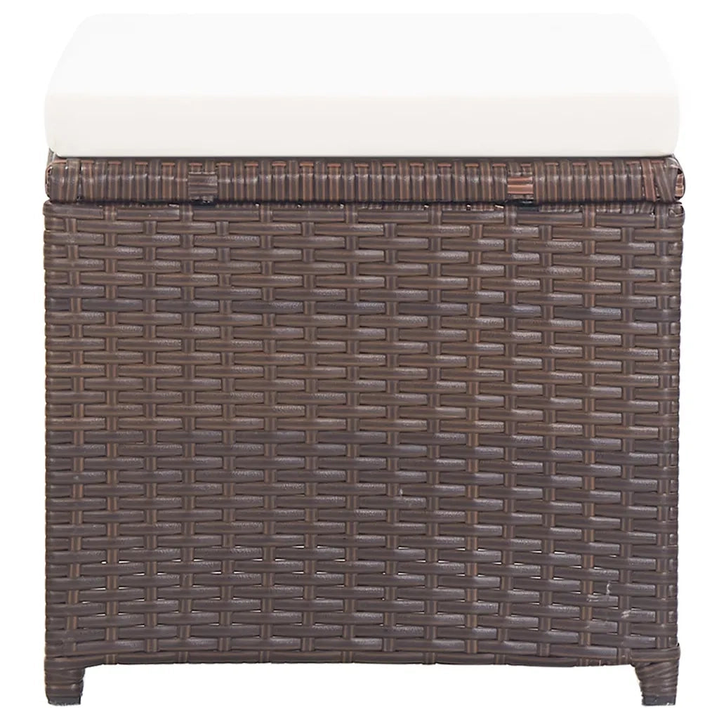 Sgabelli da Giardino 2 pz con Cuscini in Polyrattan Marrone CFW4013194