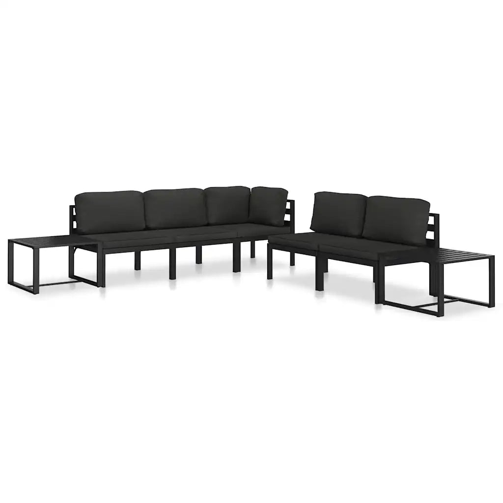 Divano Singolo con Cuscini in Alluminio Antracite  cod mxl 76946