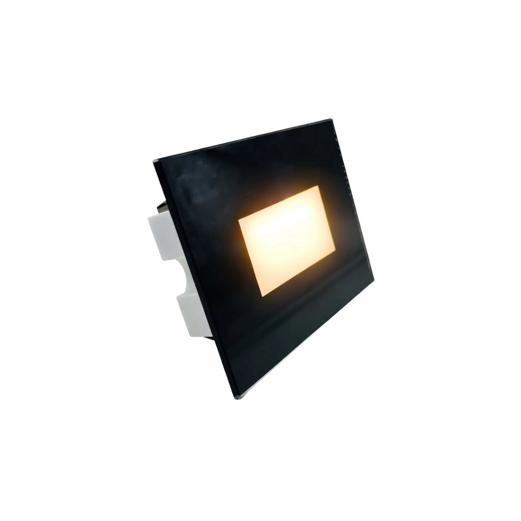 Kit 9 faretti segnapasso a LED Nero da incasso 503 in vetro IP65 CCT 3 colori 4W luce scale parete interno esterno