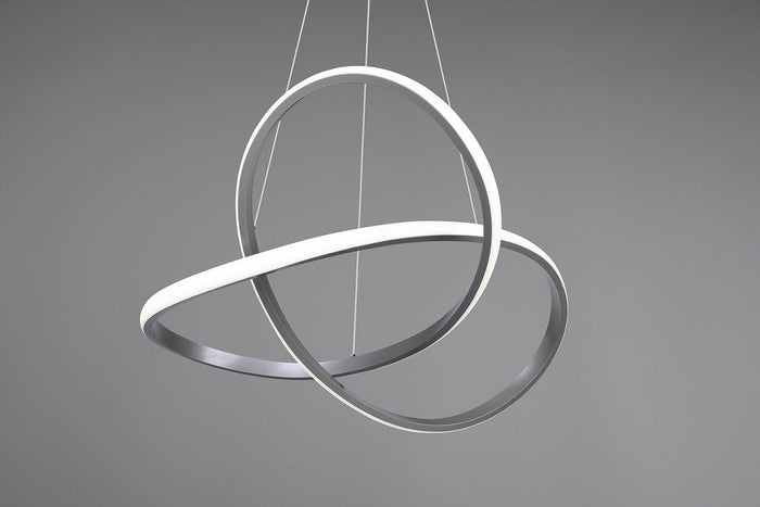 Lampada a Sospensione da Interno a LED SMD in Metallo Nickel Opaco