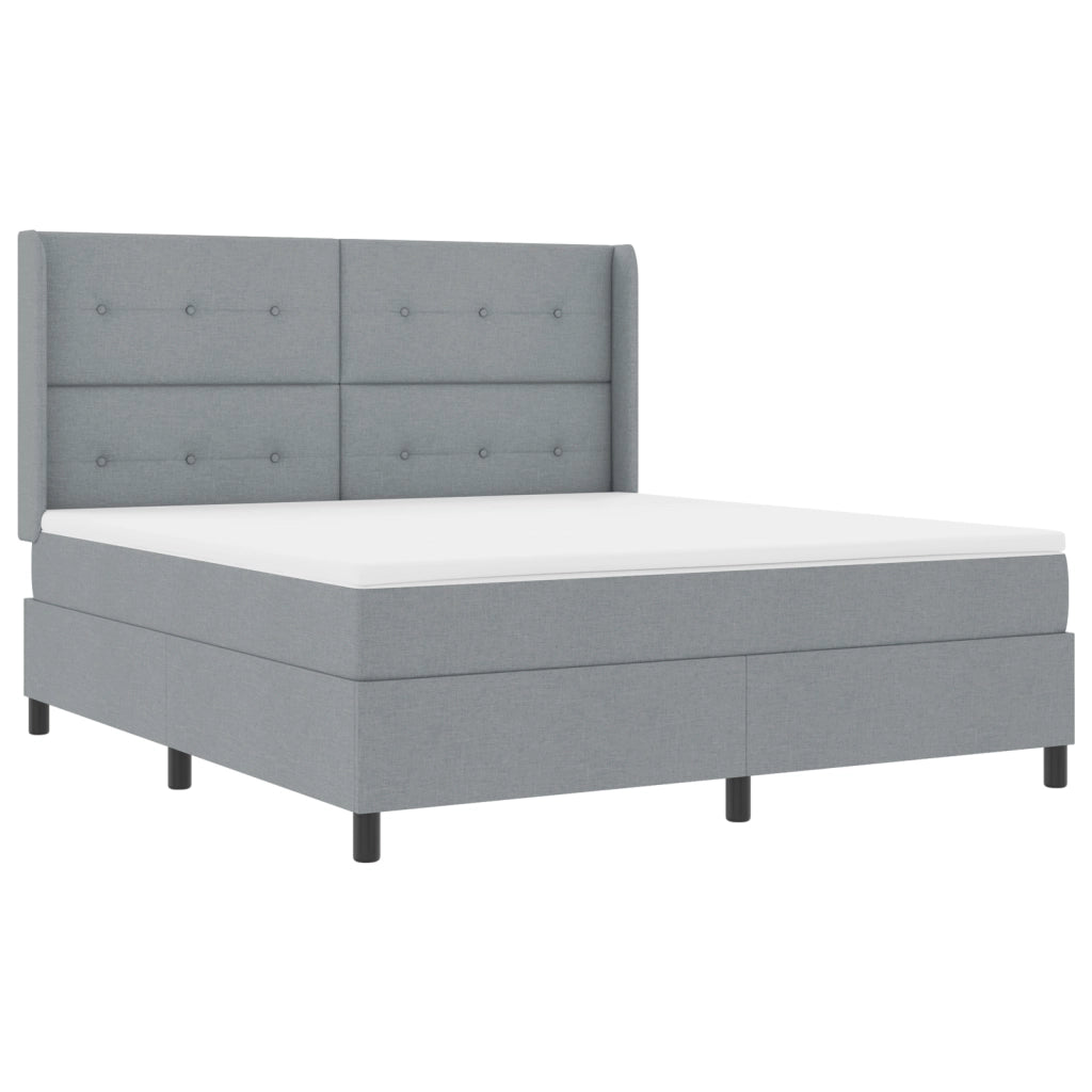 Letto a Box con Materasso Grigio Chiaro 180x200 cm Tessuto