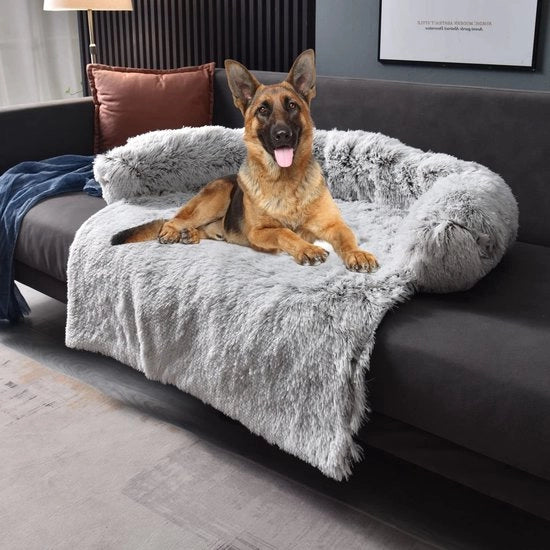 Matrice per cani, Impermeabile e Calmante, Protezione per il letto del cane, Cuscino per cani grandi e medi, Letto per cani lavabile con rotolo di schiuma, Marrone, Dimensione L