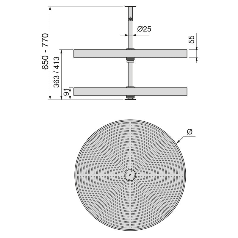 Emuca Tappeto antiscivolo per cassetti, effetto tessuto, lunghezza 20m x 480mm, Tecnoplastica, Grigio antracite