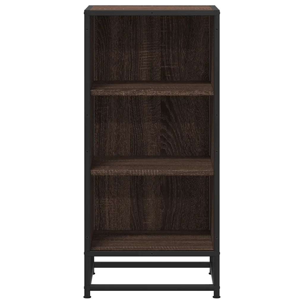 Credenza Rovere Marrone 35,5x35x76 cm in Truciolato e Metallo