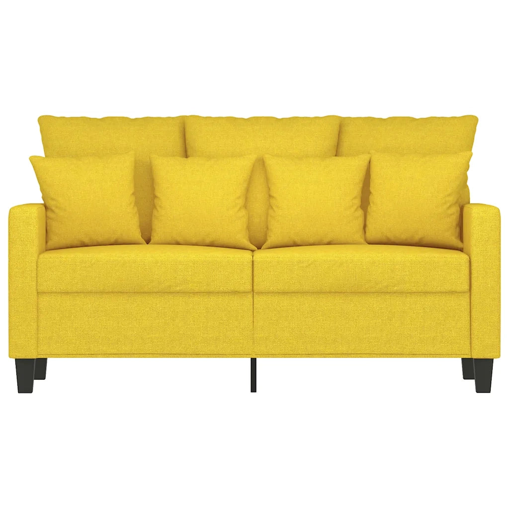 Divano a 2 Posti Giallo Chiaro 120 cm in Tessuto 359264