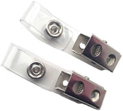 Clip per ID Card con Riem - 50 Stuks - Clip Metallico - PVC Translucido - Dimensioni 85 x 12 mm