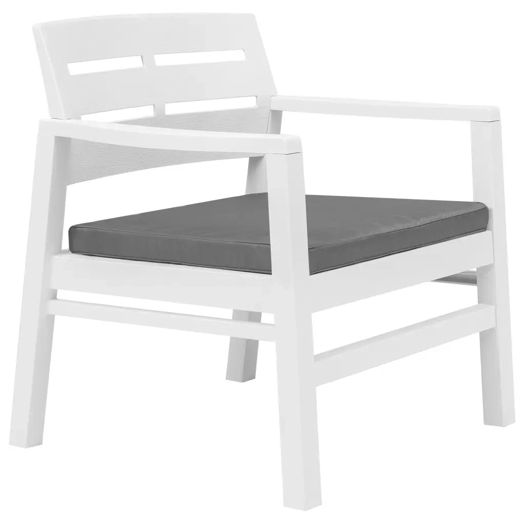 Set Salotto da Giardino 3 pz in Plastica Bianco 45620
